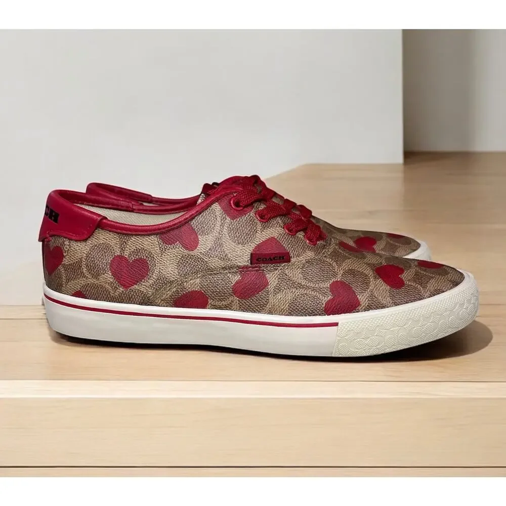 Coach C9056 CitySole Skate Sneaker With Heart Print – Size 8.5B